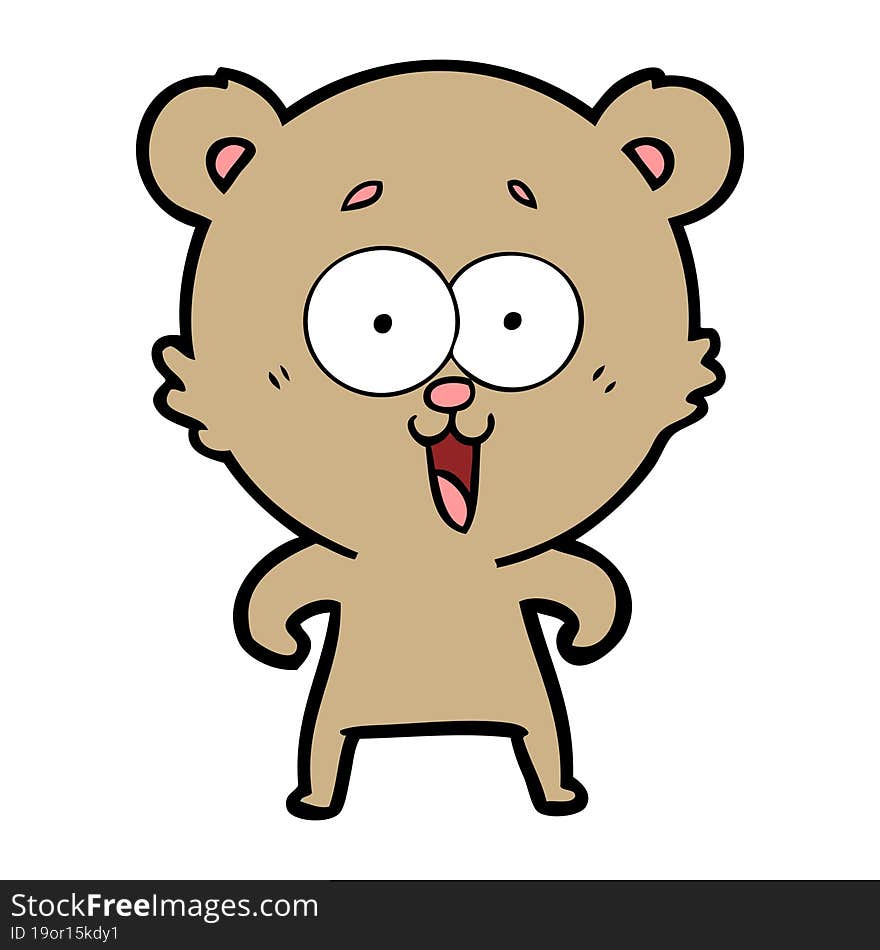 laughing teddy  bear cartoon. laughing teddy  bear cartoon