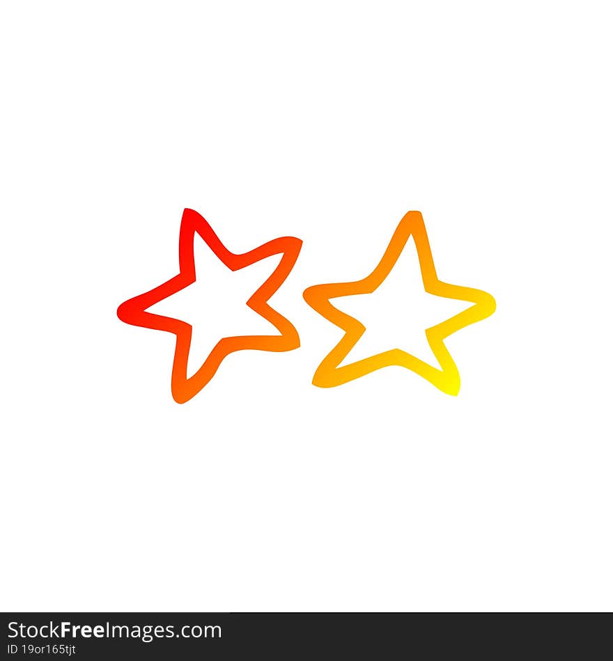 warm gradient line drawing cartoon stars