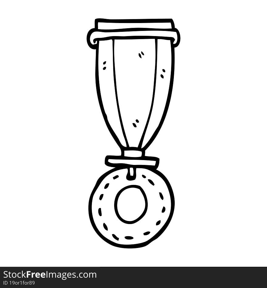 line drawing cartoon medal