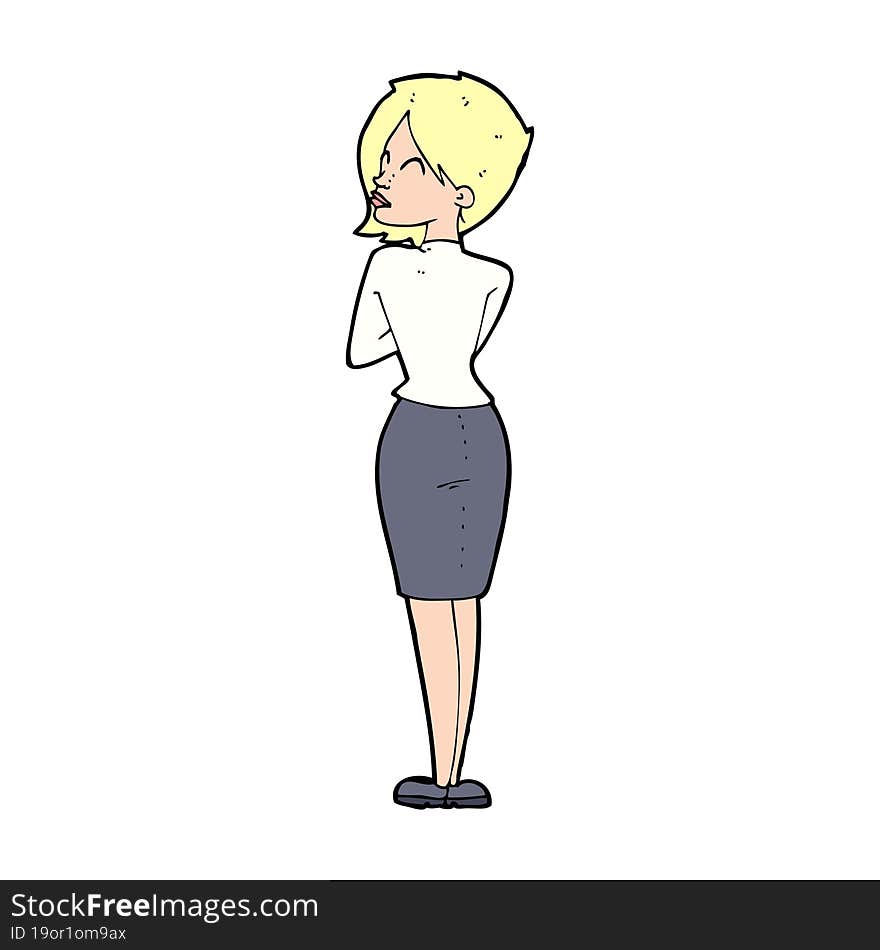 cartoon businesswoman ignoring