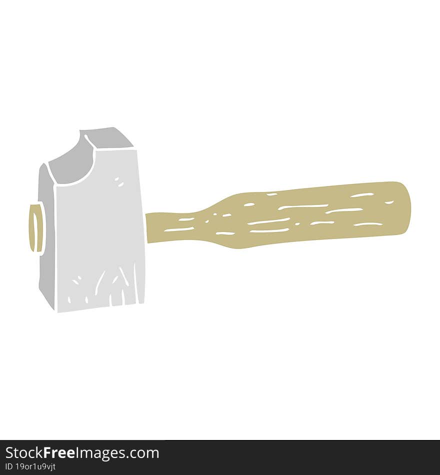 flat color illustration of a cartoon mallet