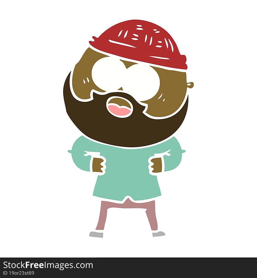 flat color style cartoon bearded man