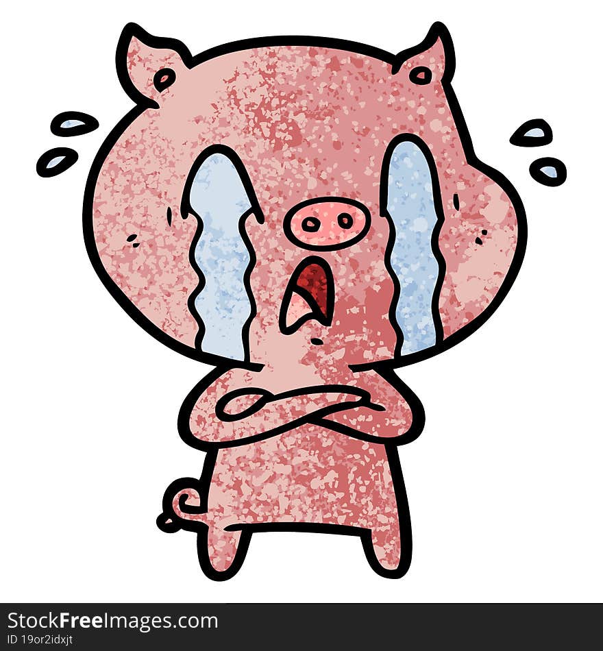 crying pig cartoon. crying pig cartoon