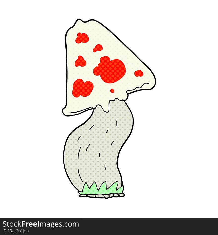 freehand drawn cartoon mushroom