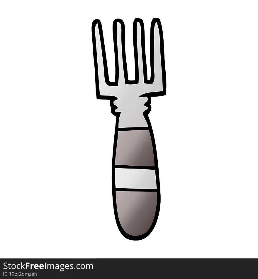 vector gradient illustration cartoon fork