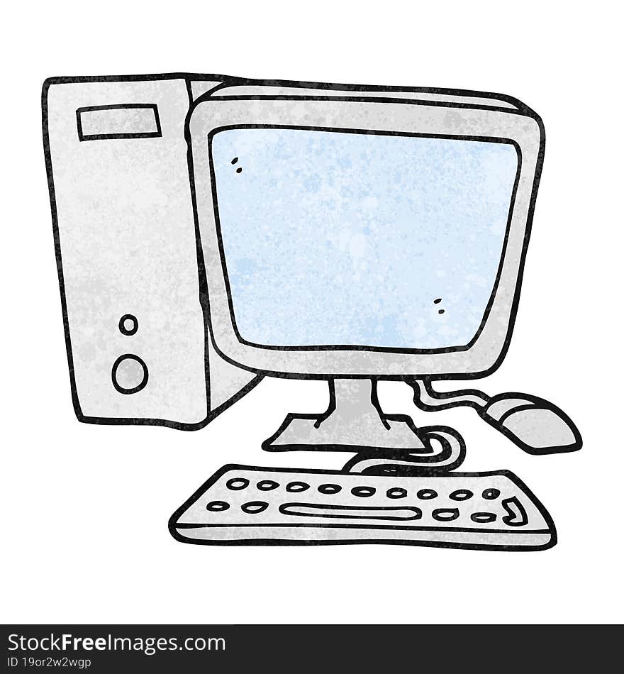 textured cartoon desktop computer