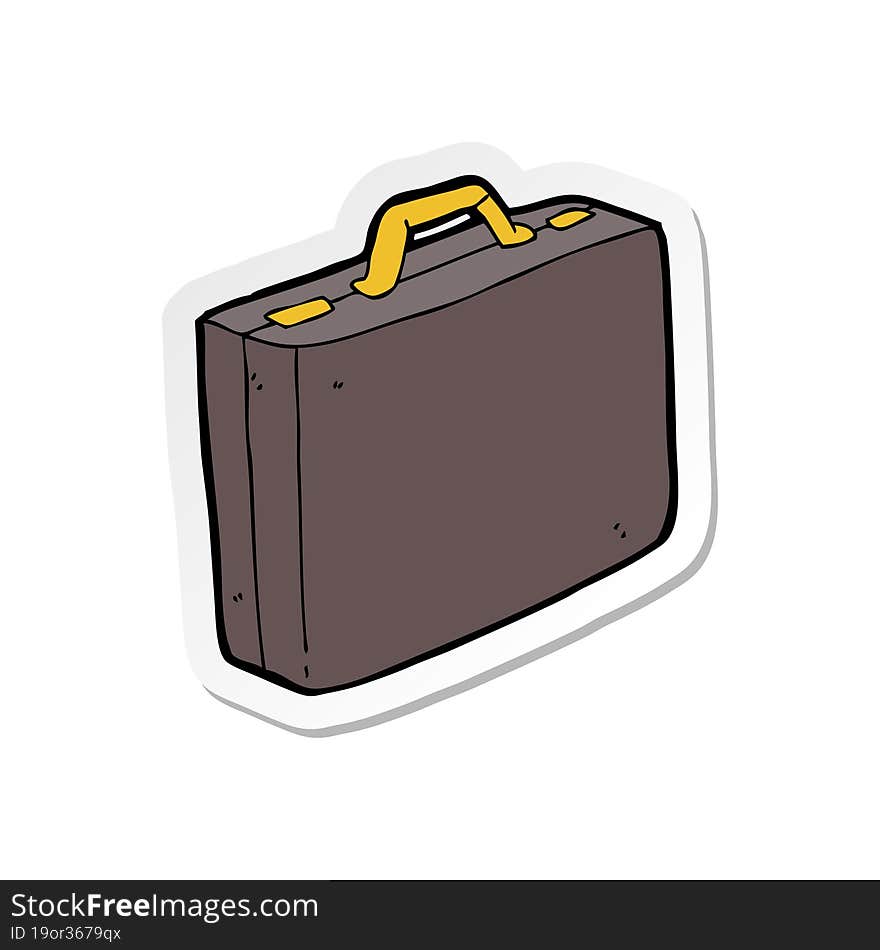 Sticker Of A Cartoon Briefcase