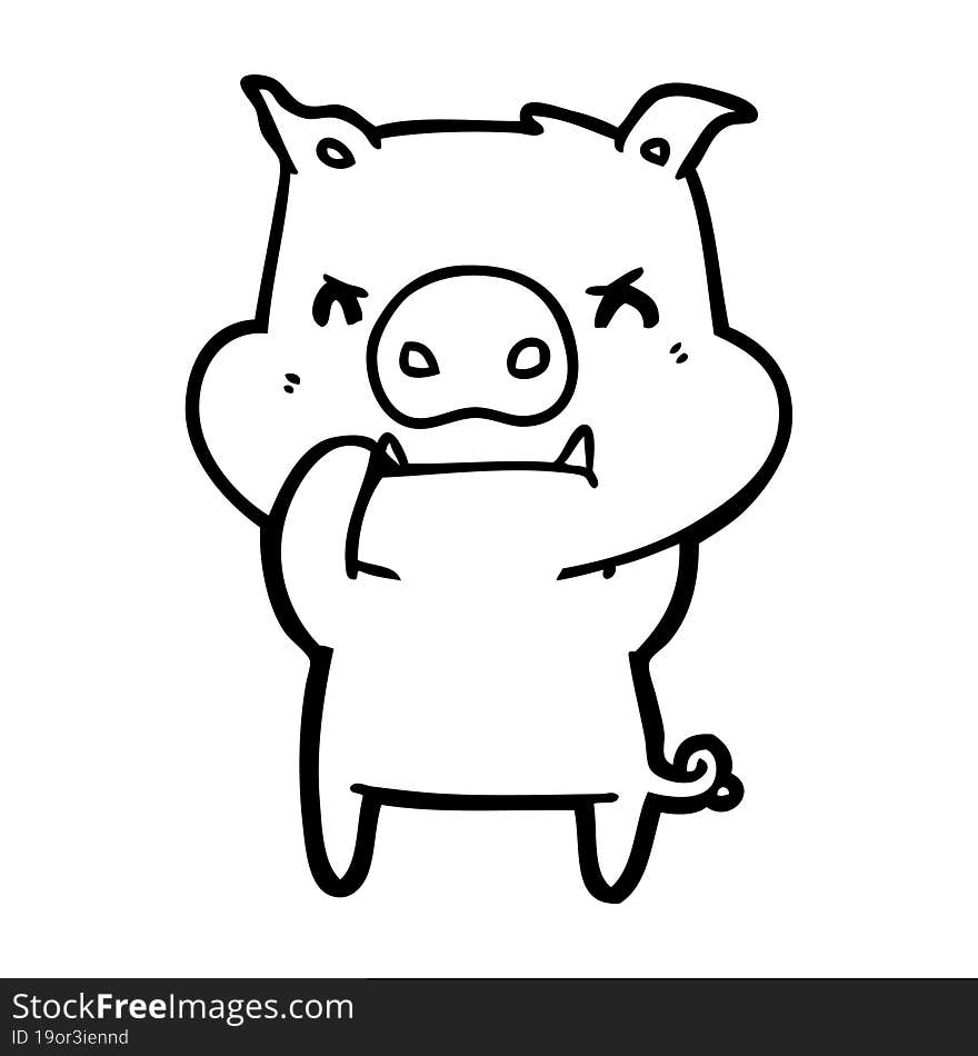 angry cartoon pig. angry cartoon pig