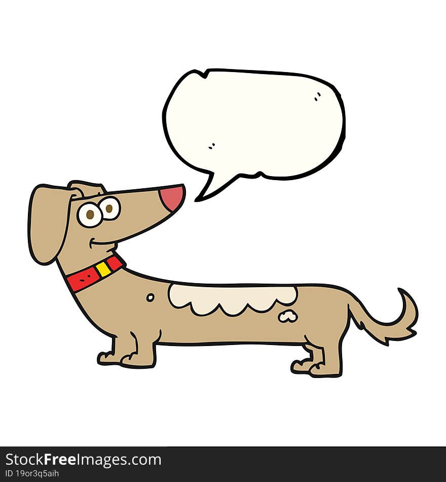 freehand drawn speech bubble cartoon dog