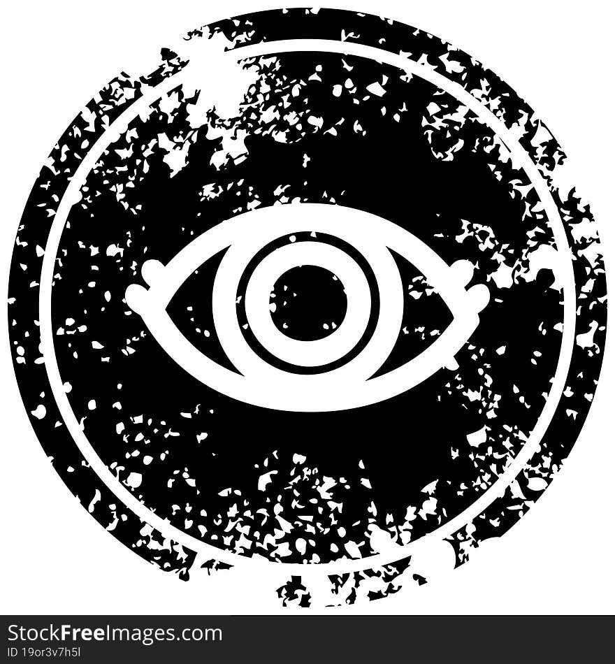 staring eye distressed icon