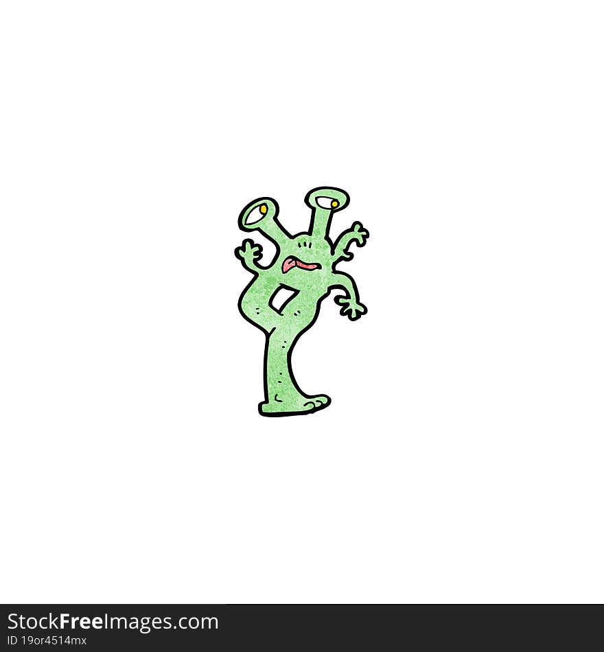 cartoon weird alien monster