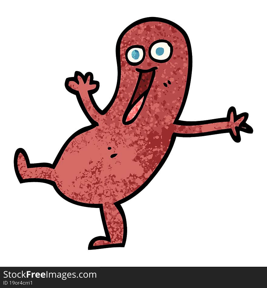 Happy Grunge Textured Illustration Cartoon Sausage