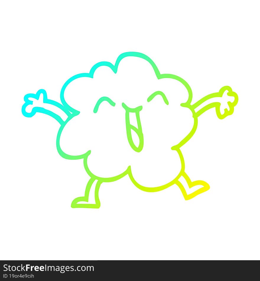 cold gradient line drawing cartoon expressive weather cloud