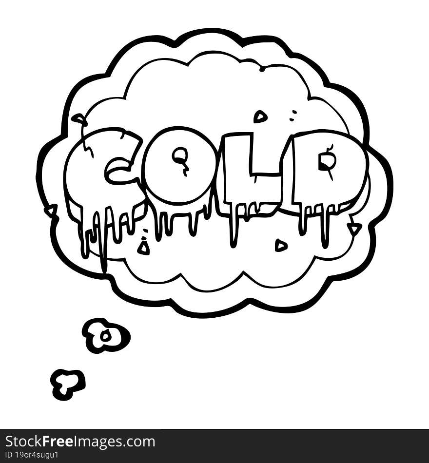 thought bubble cartoon cold text symbol