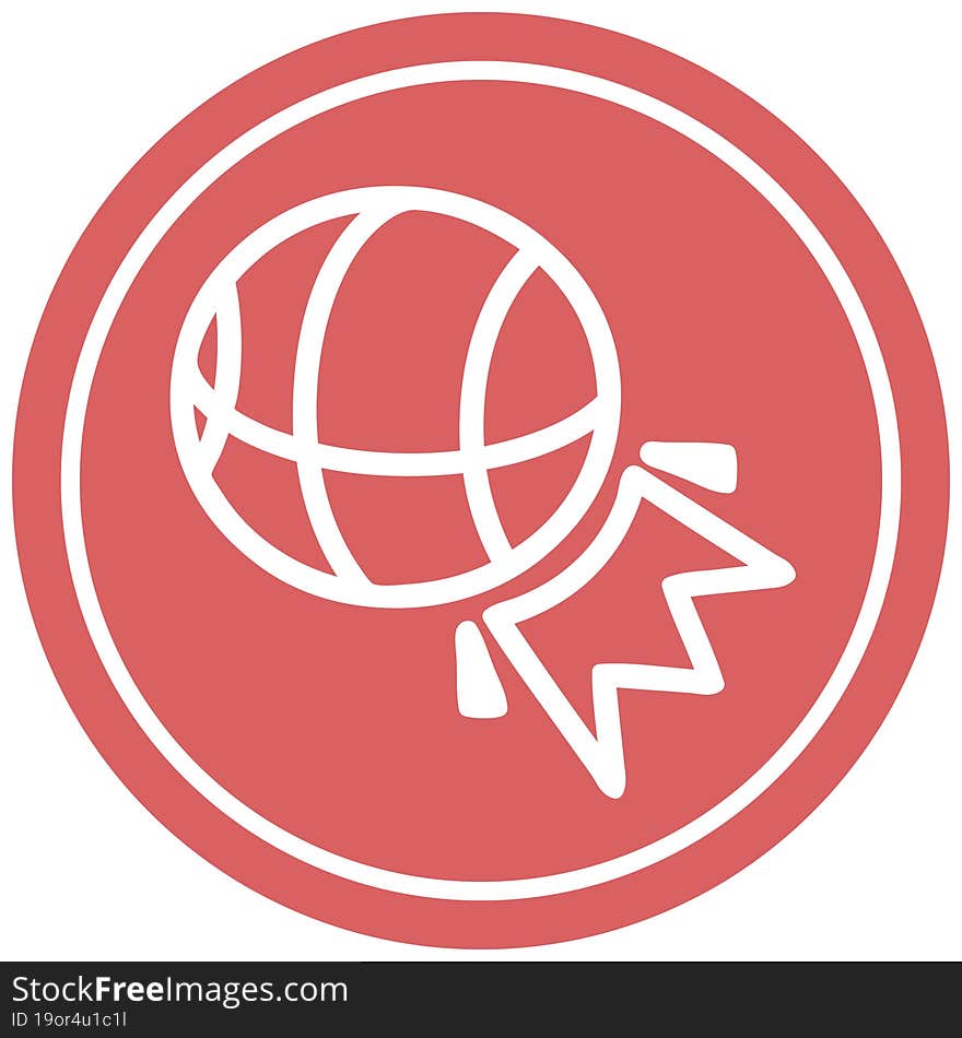 basketball sports circular icon