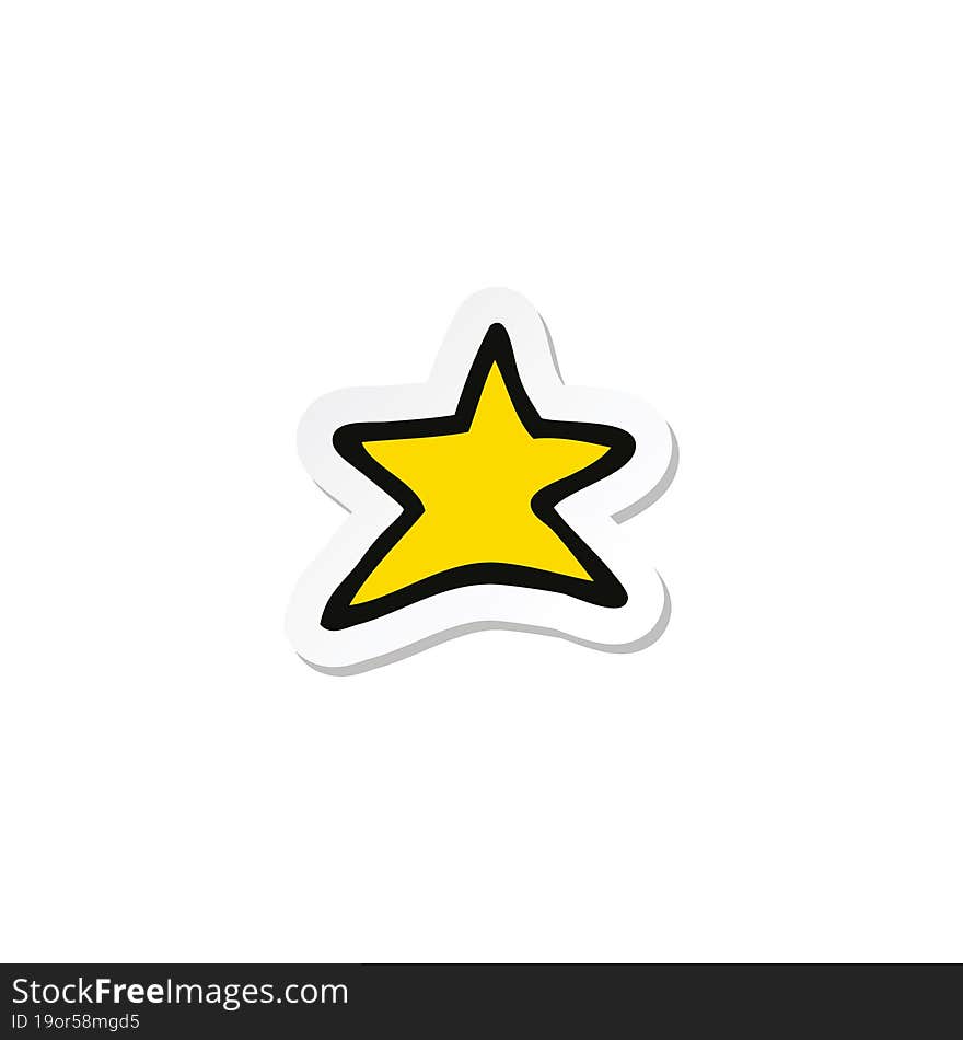 sticker of a cartoon star symbol