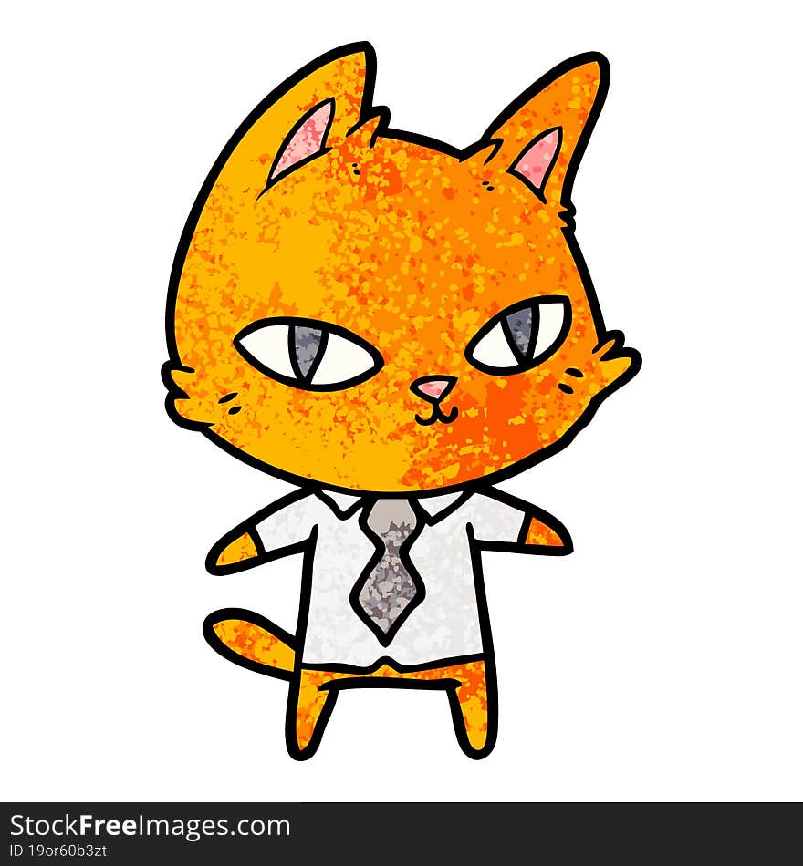 cartoon cat in office clothes. cartoon cat in office clothes