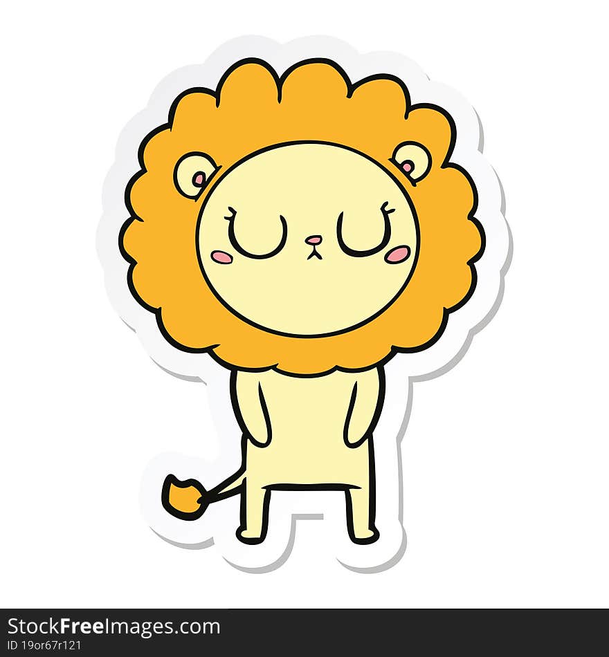 sticker of a cartoon lion