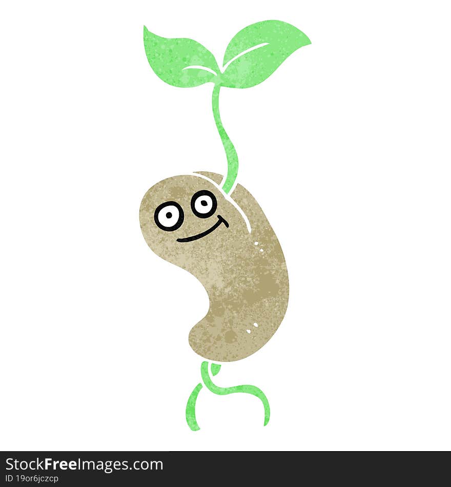 Retro Cartoon Sprouting Seed