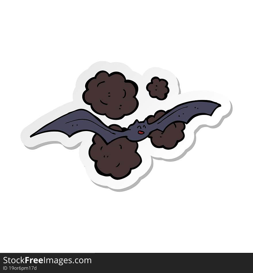 Sticker Of A Cartoon Bat