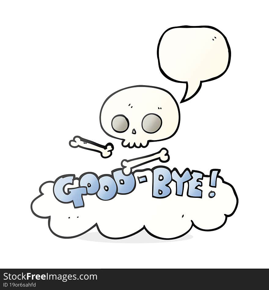 freehand drawn speech bubble cartoon good-bye symbol