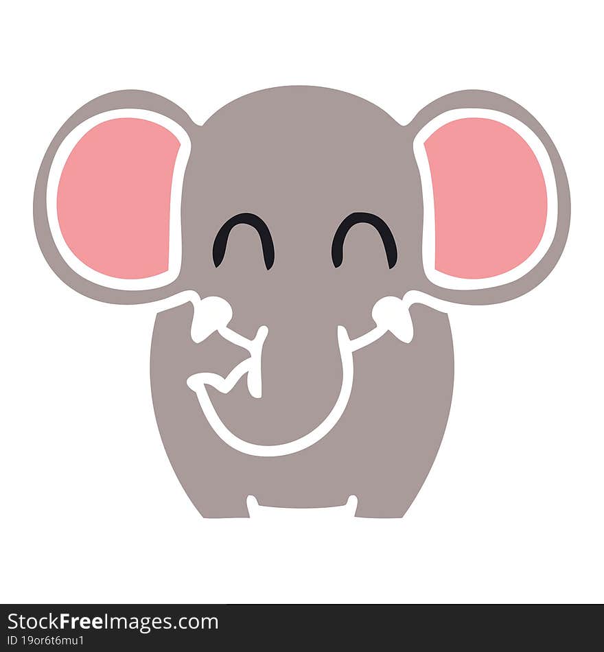 quirky hand drawn cartoon elephant