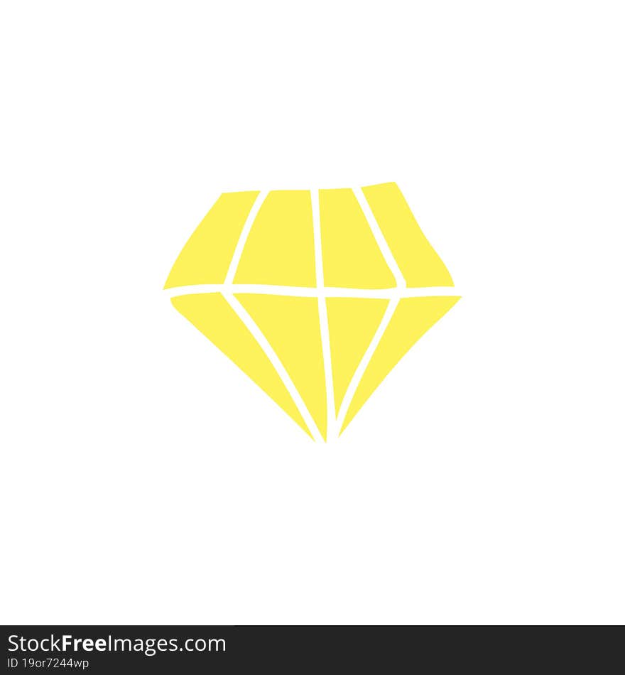 flat color style cartoon tattoo diamond