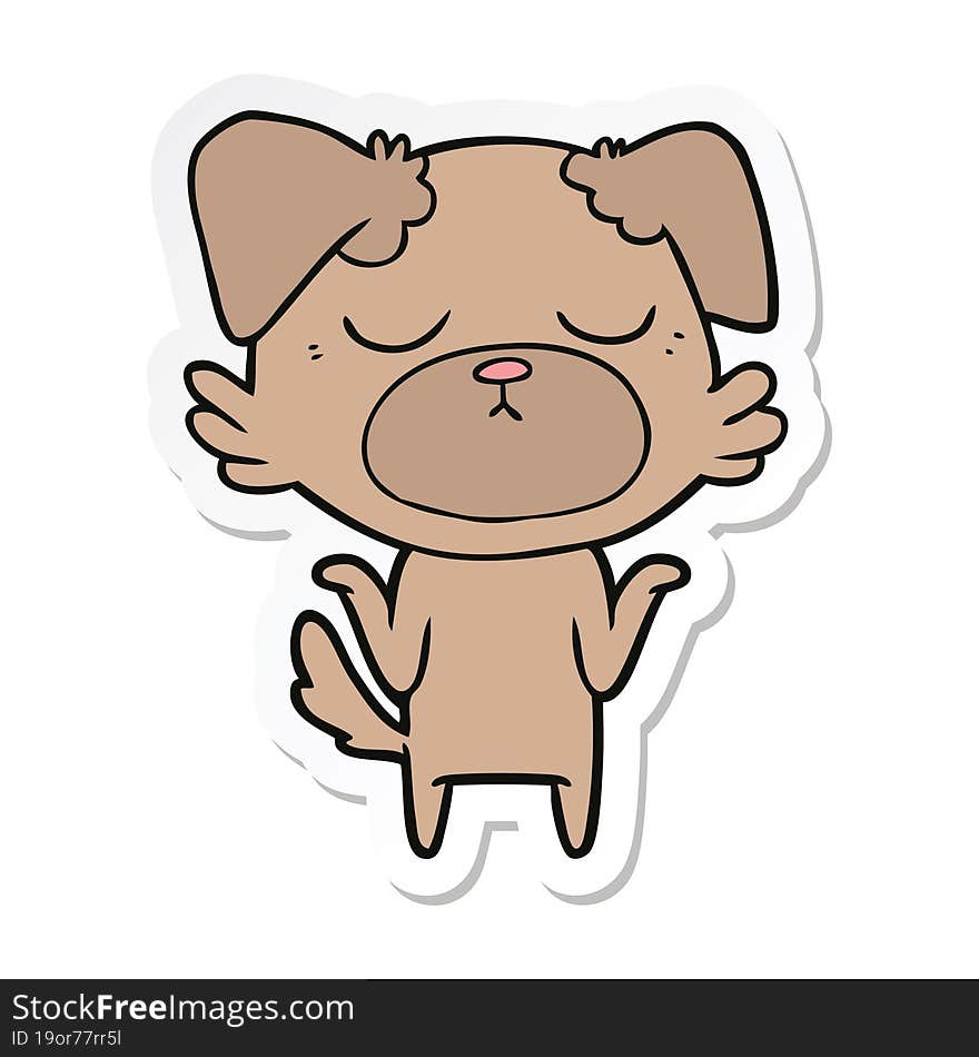 sticker of a cute cartoon dog