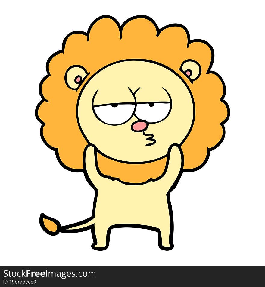 cartoon bored lion. cartoon bored lion