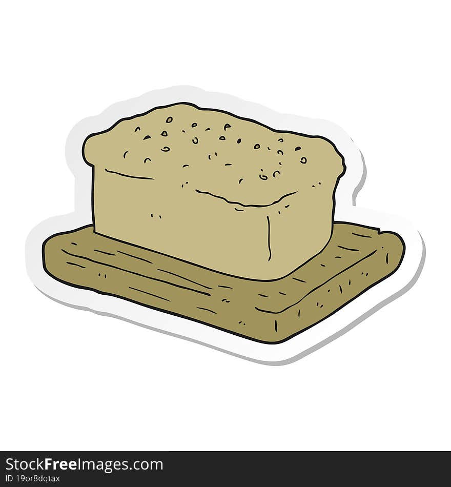 sticker of a cartoon loaf of bread