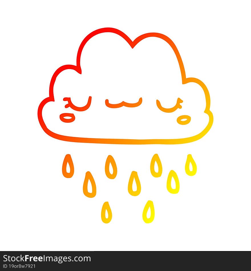 warm gradient line drawing cartoon storm cloud