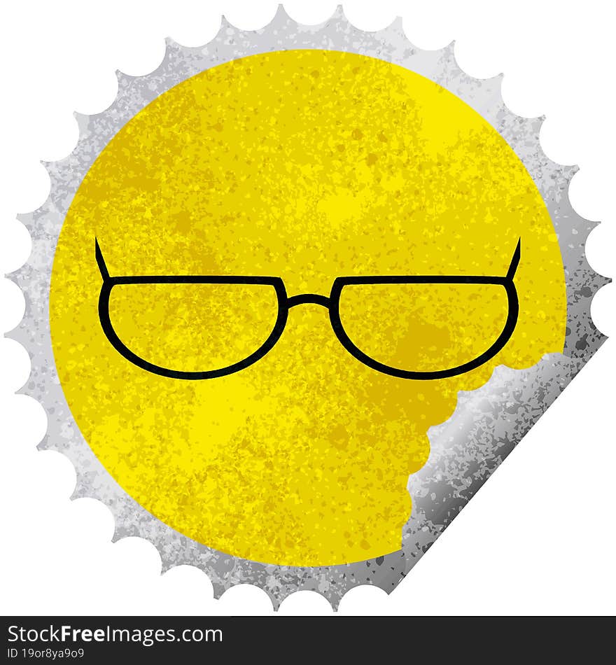 spectacles graphic vector illustration round sticker stamp. spectacles graphic vector illustration round sticker stamp