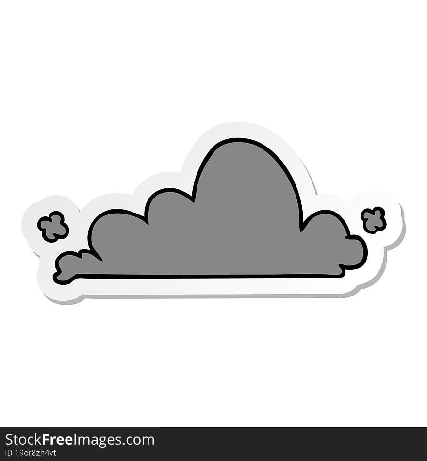 sticker cartoon doodle of a white cloud