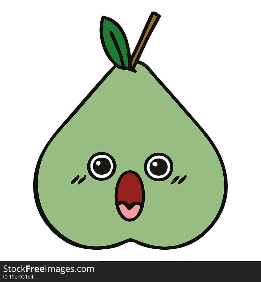 cute cartoon green pear