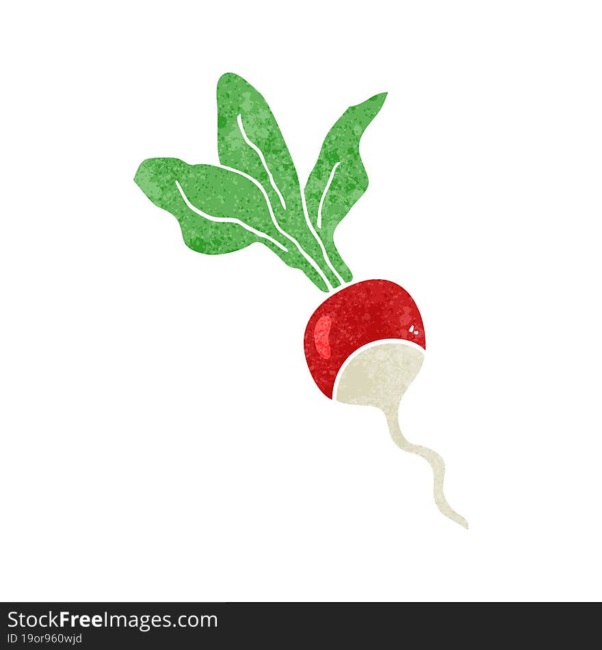 Retro Cartoon Radish