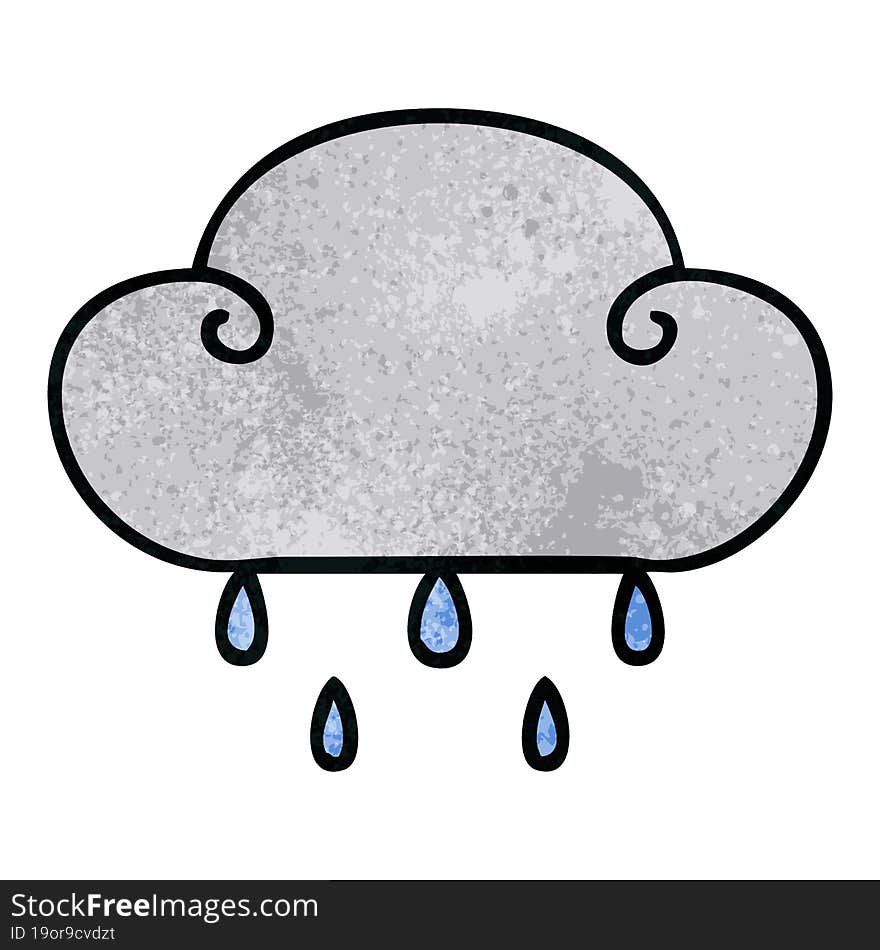 quirky hand drawn cartoon rain cloud