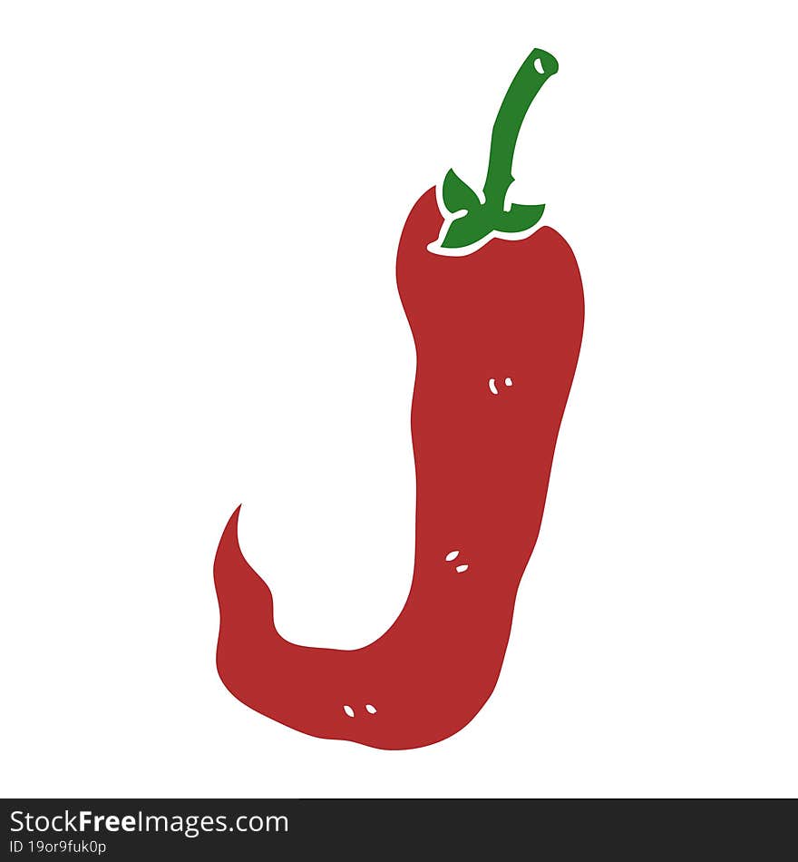 cartoon doodle red hot chilli pepper