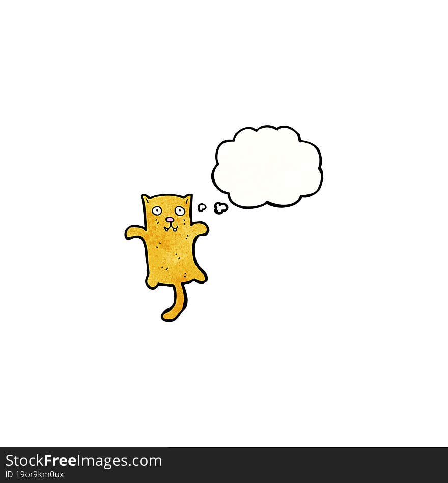 cartoon cat with thought bubble