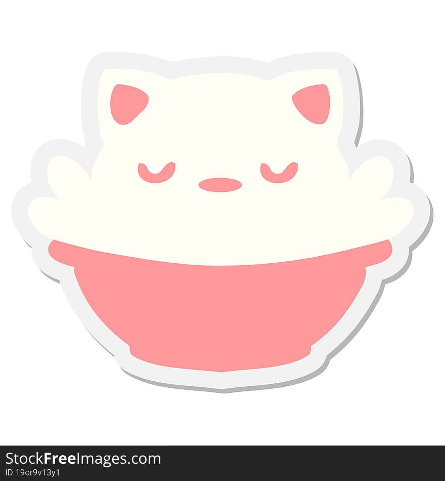 Cute Cat Pudding Sticker