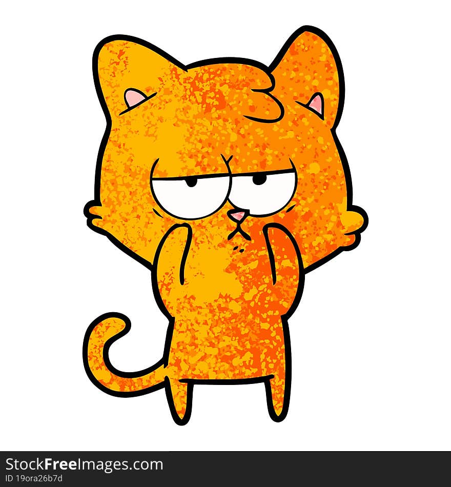 bored cartoon cat. bored cartoon cat