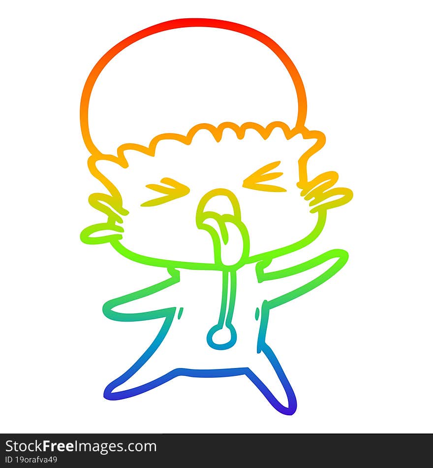 rainbow gradient line drawing weird cartoon alien