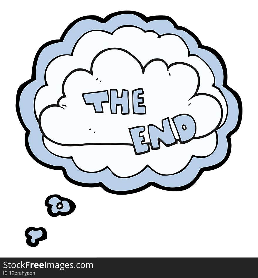 thought bubble cartoon The End symbol