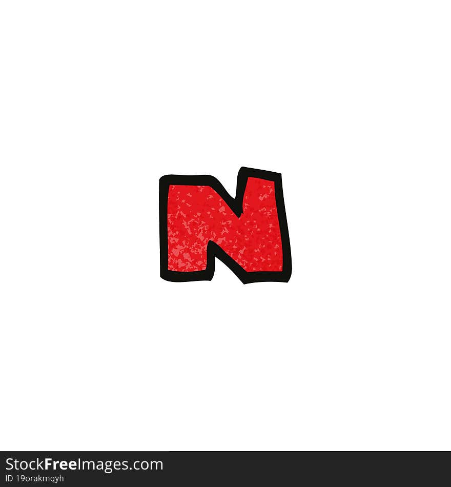 cartoon doodle letter n