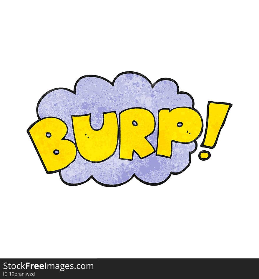 textured cartoon burp text