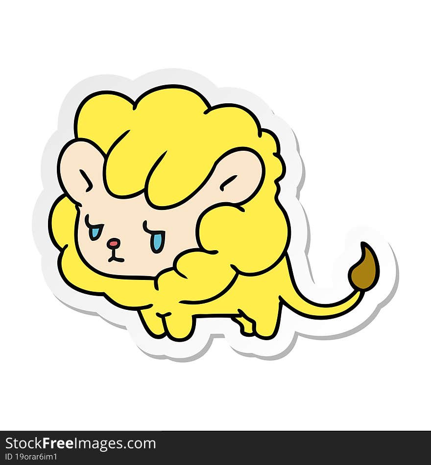 sticker cartoon kawaii cute lion cub