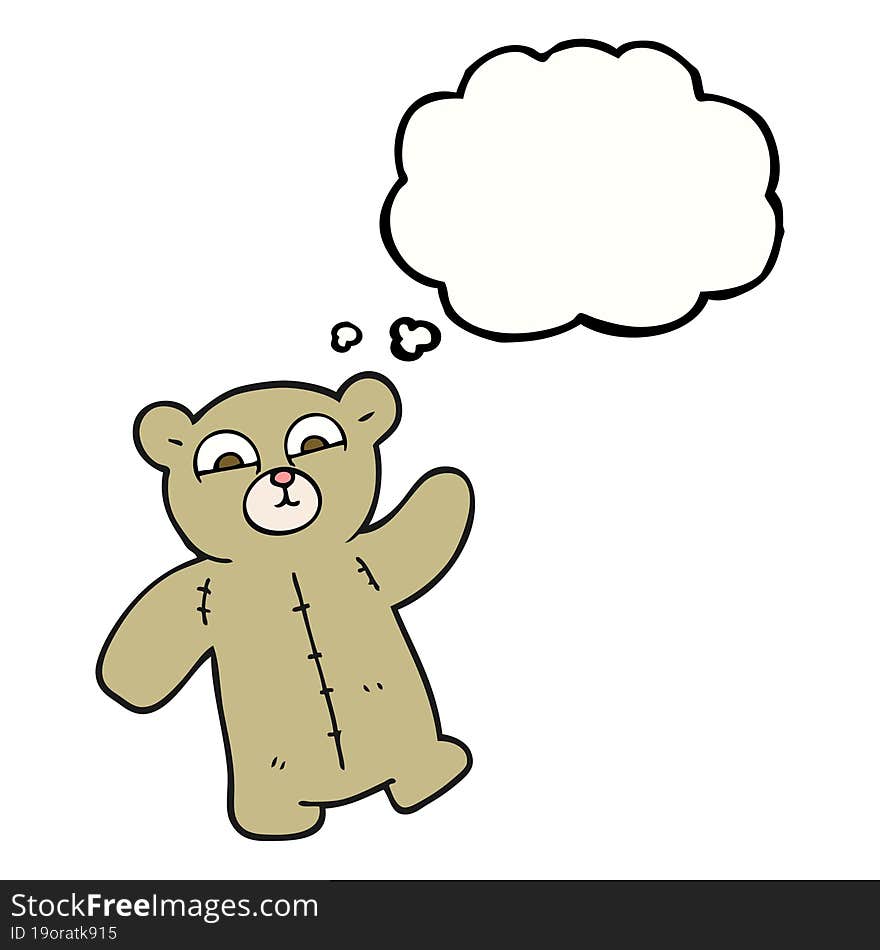 Thought Bubble Cartoon Teddy Bear