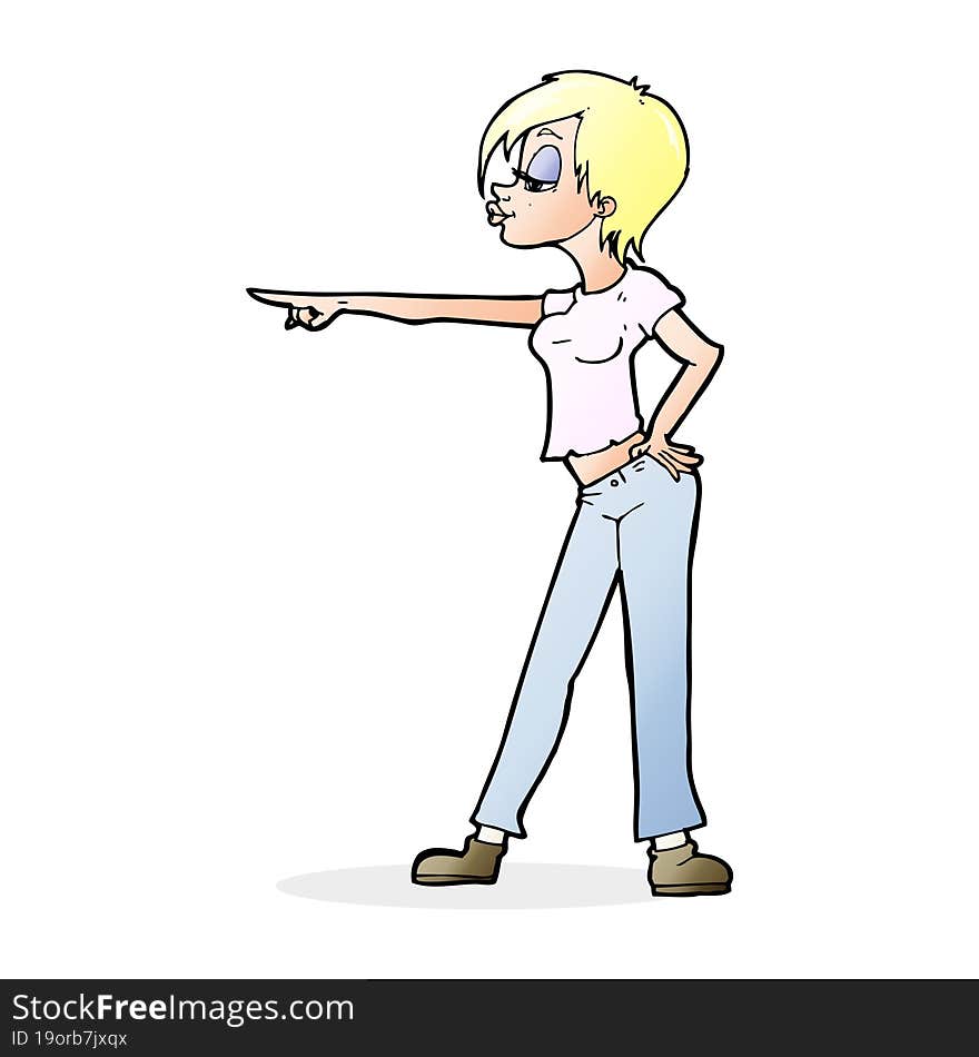 cartoon woman pointing