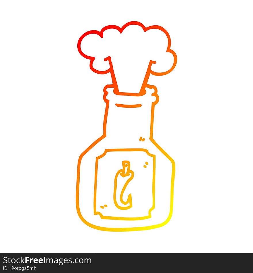 warm gradient line drawing cartoon hot chili sauce