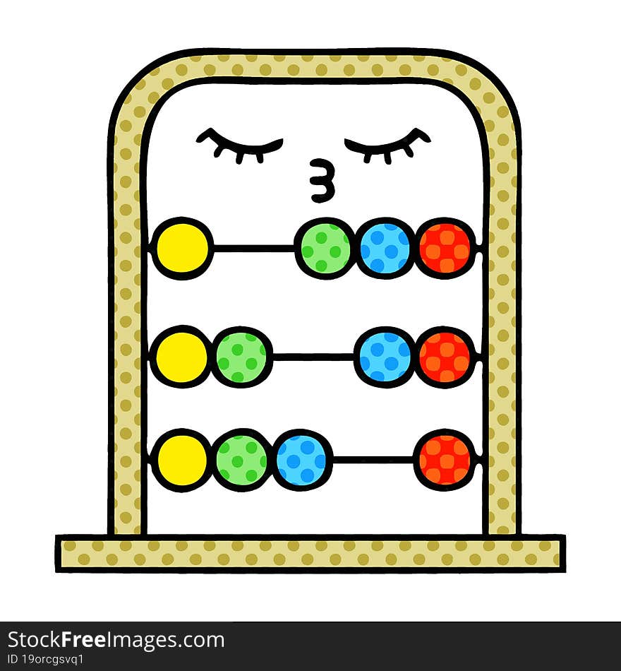 Comic Book Style Cartoon Abacus