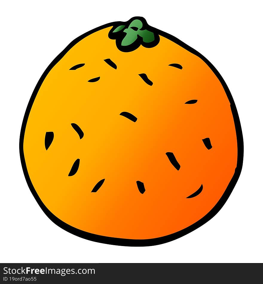 cartoon doodle citrus orange